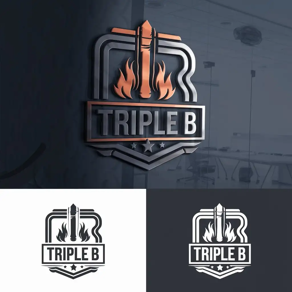 LOGO Design for Triple B Bible Study Group Modern Vector Art with Bible Bullet BBQ Elements