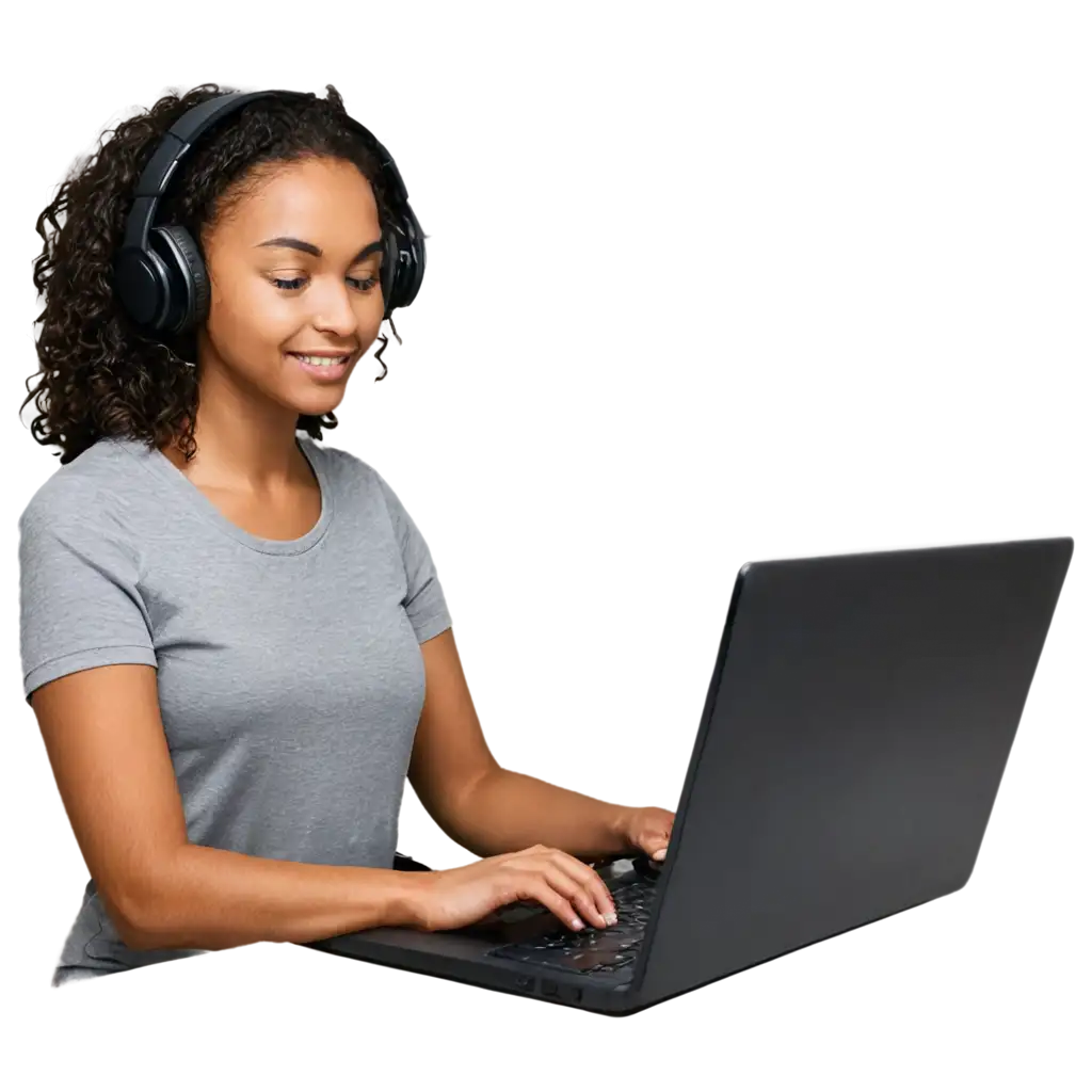 HighQuality-PNG-Image-Adult-Student-Watching-Online-Classes-via-Laptop-with-Headphones