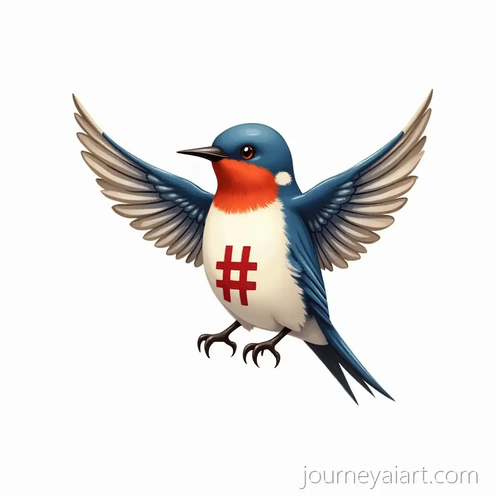 Swallow-Bird-Holding-C-Logo-in-Paws-Color-Pencil-Art
