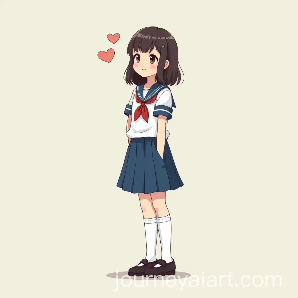 Schoolgirl-in-Blue-Skirt-and-White-Socks