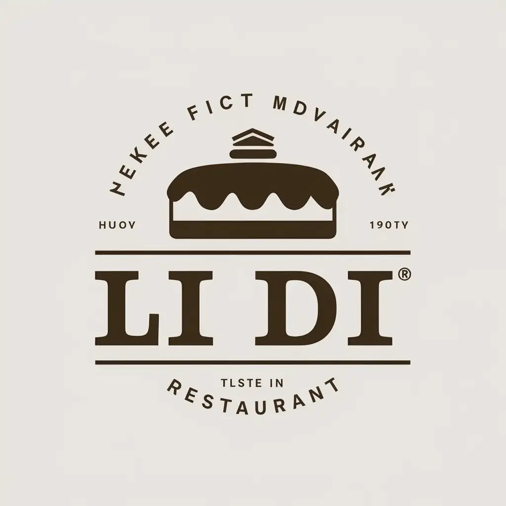 a vector logo design,with the text "Li Di", main symbol:Cake,Moderate,be used in Restaurant industry,clear background