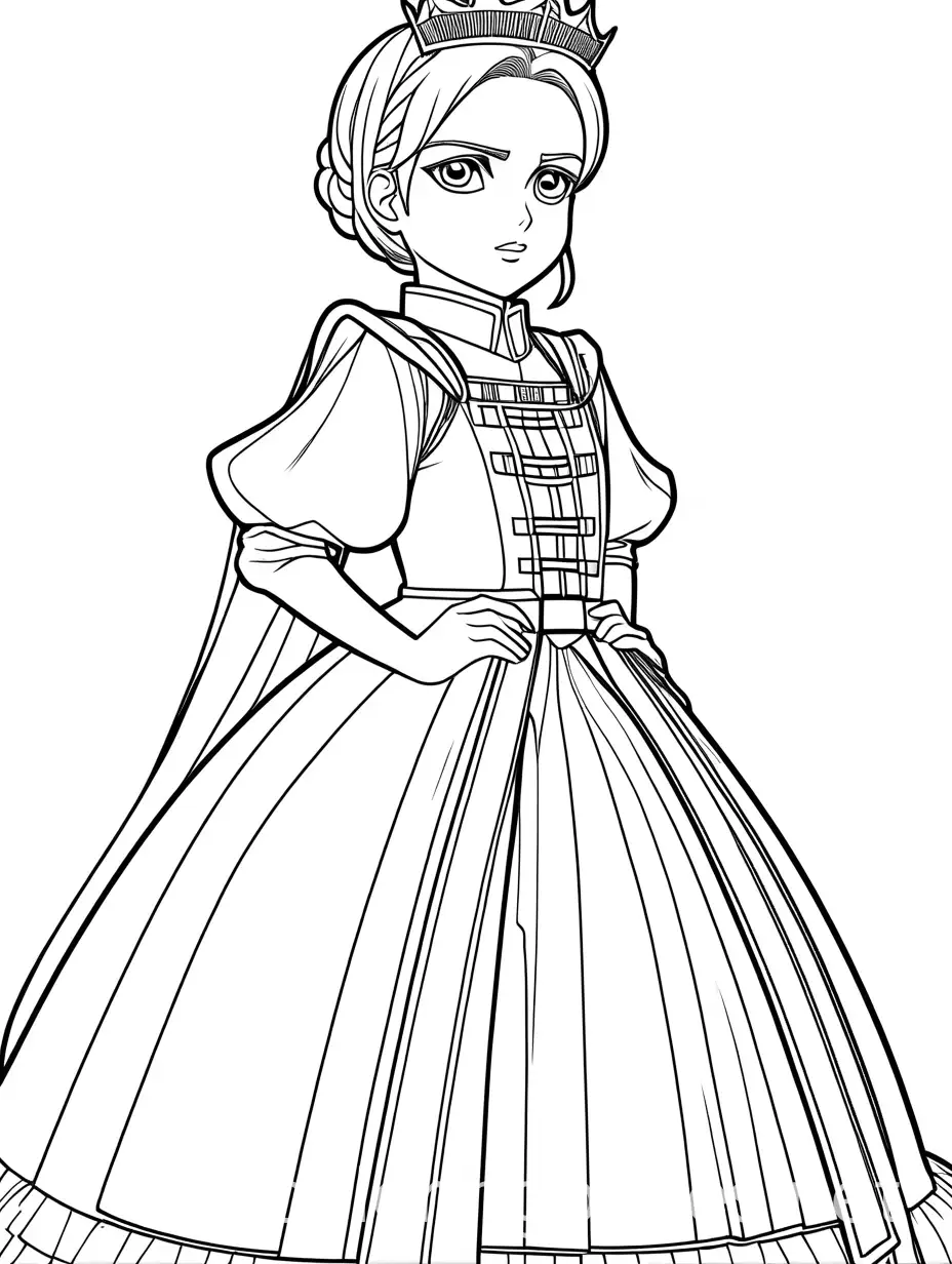 Levi-Ackerman-Dressed-as-a-Princess-Fun-Coloring-Page-for-Kids