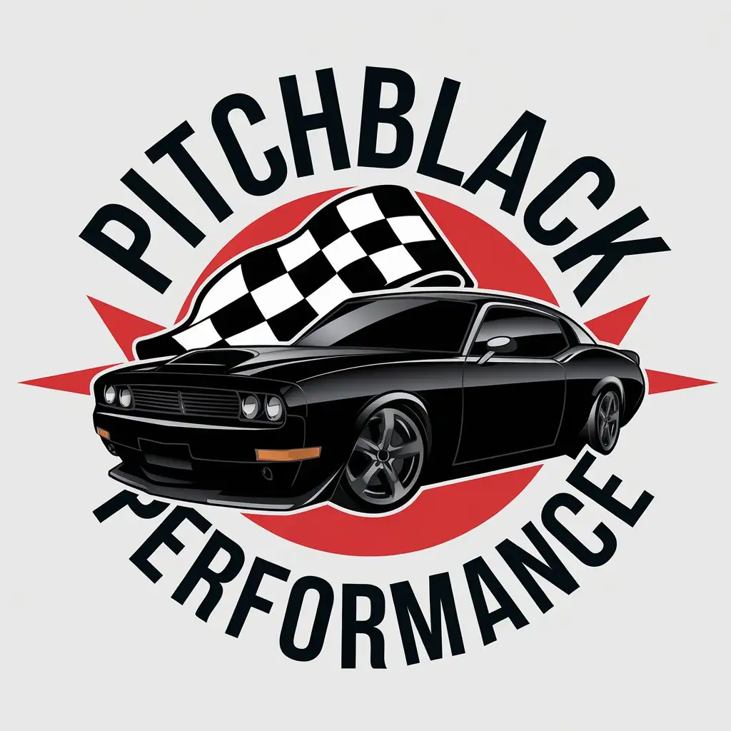 LOGO Design for PitchBlack Performance Sleek and Bold Automotive Style with Modern Black Symbolism