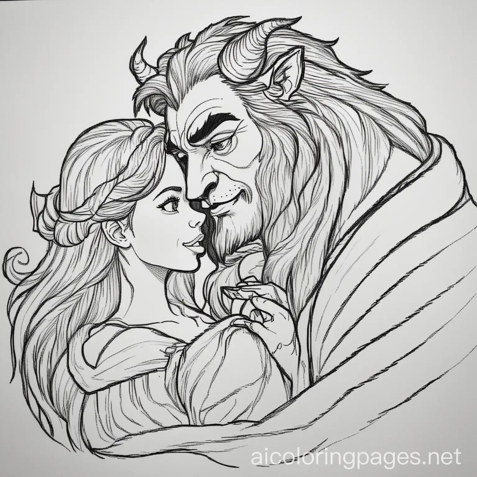 Coloring-Page-of-Beauty-and-the-Beast