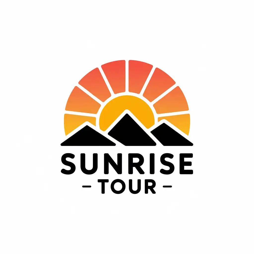 LOGO Design For Sunrise Tour Agency Vector Design with Sunrise Symbol for Restaurant Industry