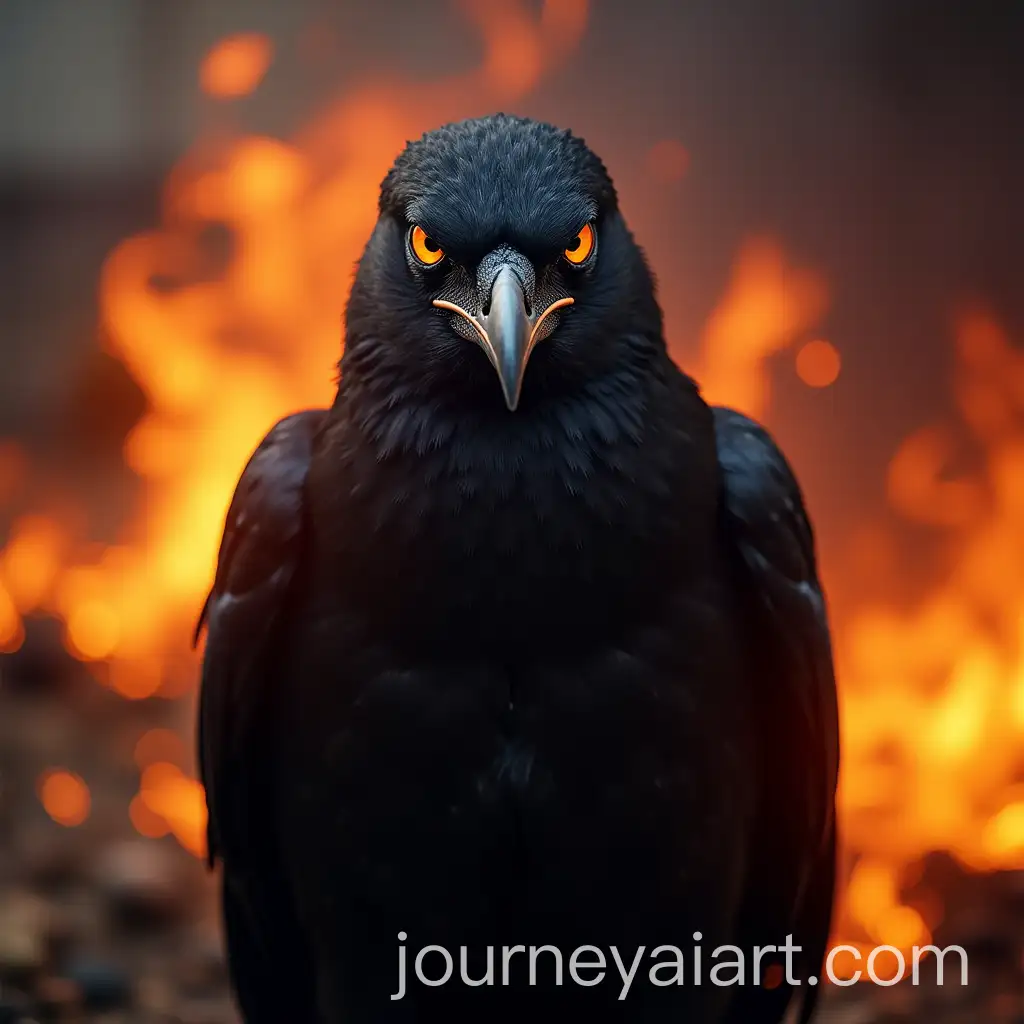 Majestic-Blackbird-with-Fiery-Eyes-Against-a-Stormy-Background
