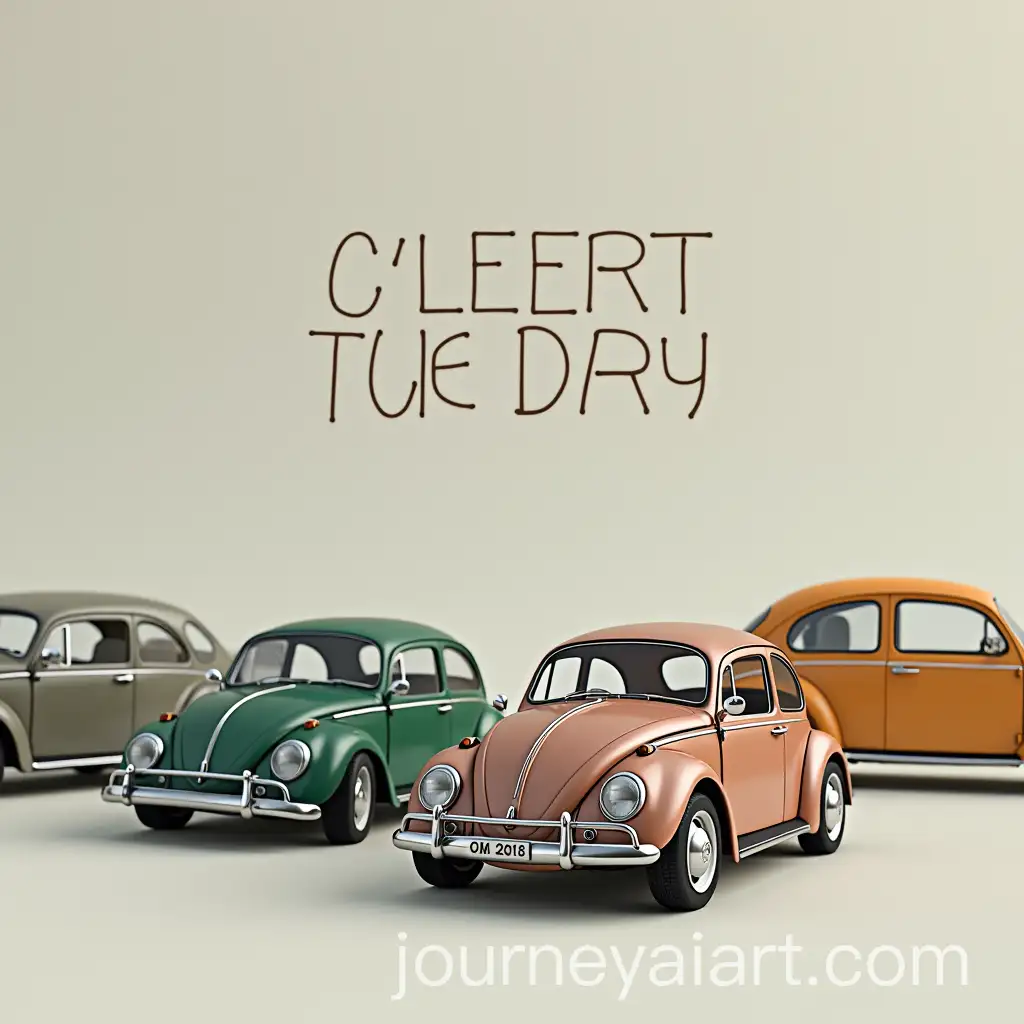 Minimalist-Volkswagen-Beetle-in-Contrast-with-Traditional-Cars