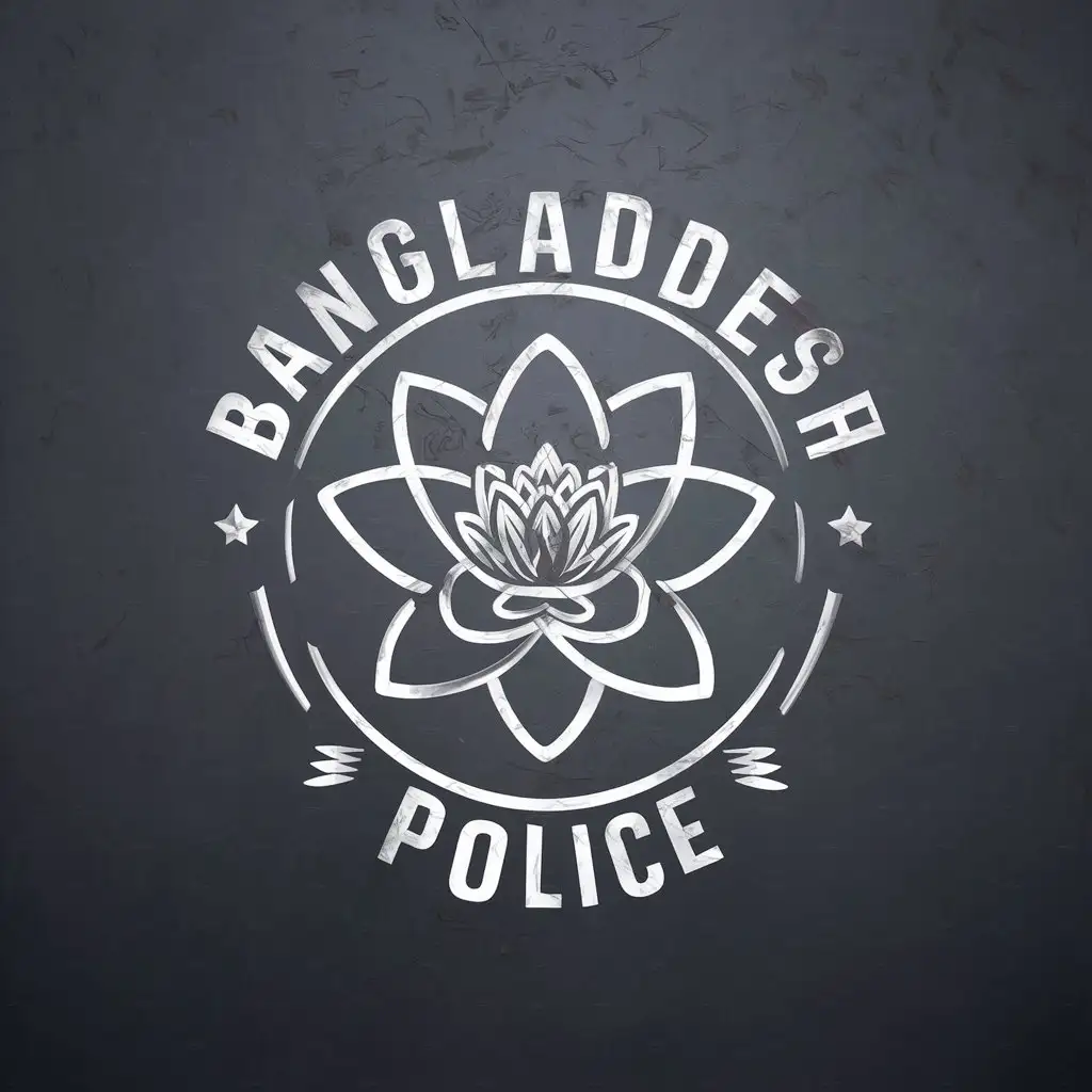 LOGO Design for Bangladesh Police Blood with Waterlily Symbol on Clear Background