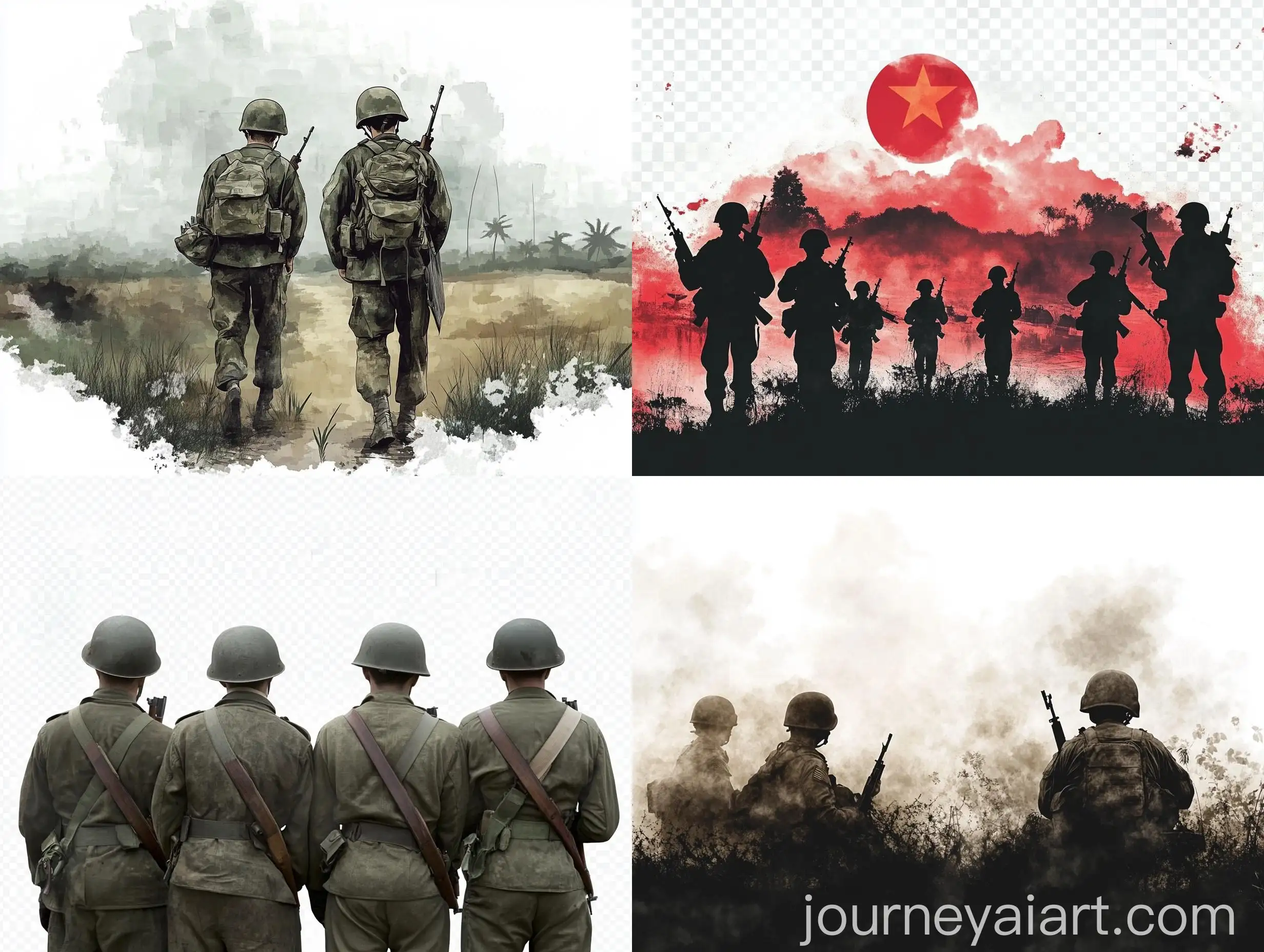 Vietnamese-Soldiers-Facing-Homeland-on-Transparent-Background