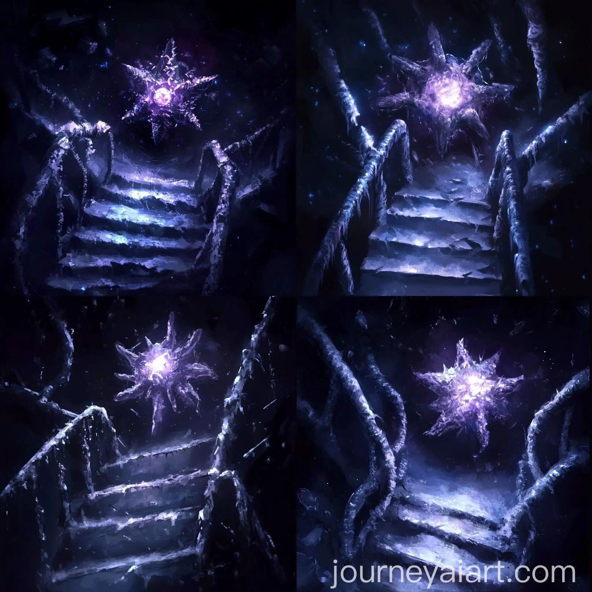 Abstract-Cosmic-Design-with-Purple-Starlike-Center-and-Neon-Chains