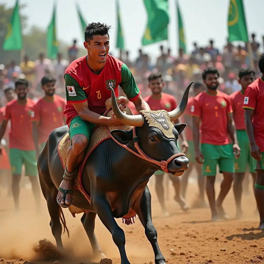 Cristiano-Ronaldo-Participating-in-Jallikattu-Traditional-BullTaming-Sport-in-Tamil-Nadu