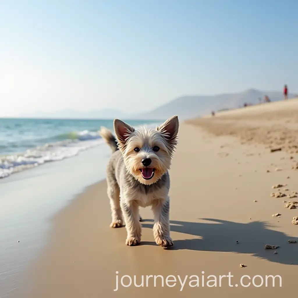 Playful-Dog-Enjoying-a-Sunny-Day-at-the-Beach