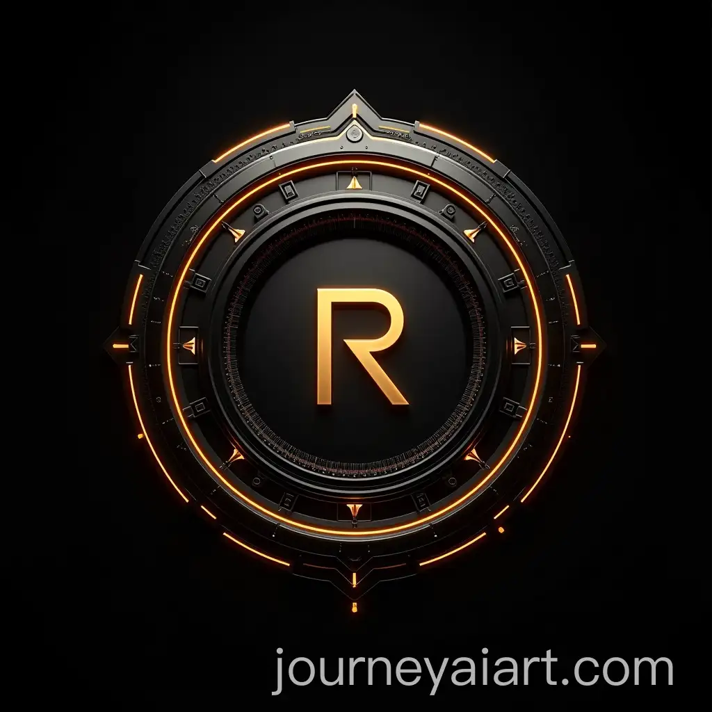 Futuristic-RIVAGE-TechnoFinance-Emblem-Logo-with-Neon-Circuit-and-Golden-Accents