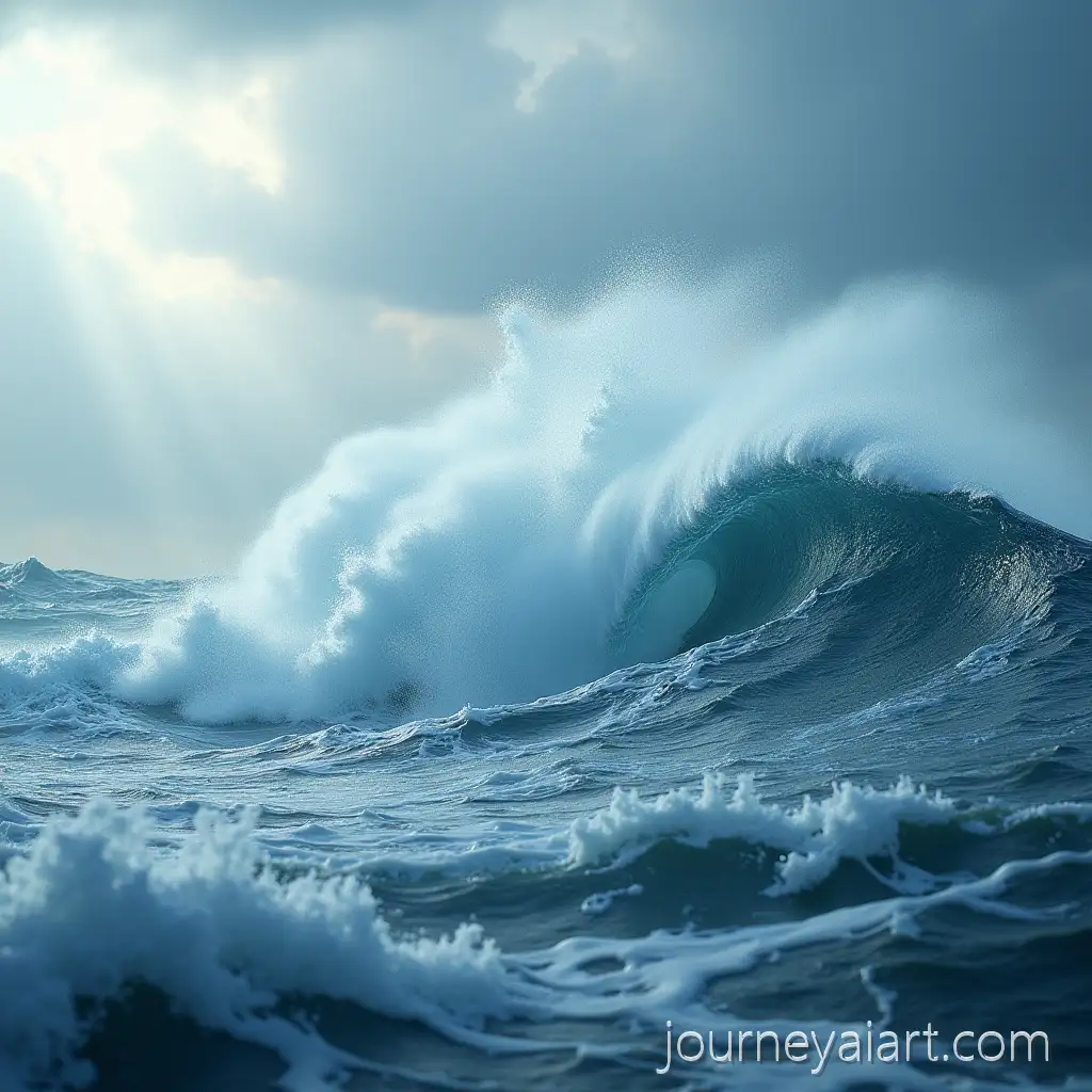 UltraRealistic-Ocean-Wave-Crashing-Under-Cloudy-Sky