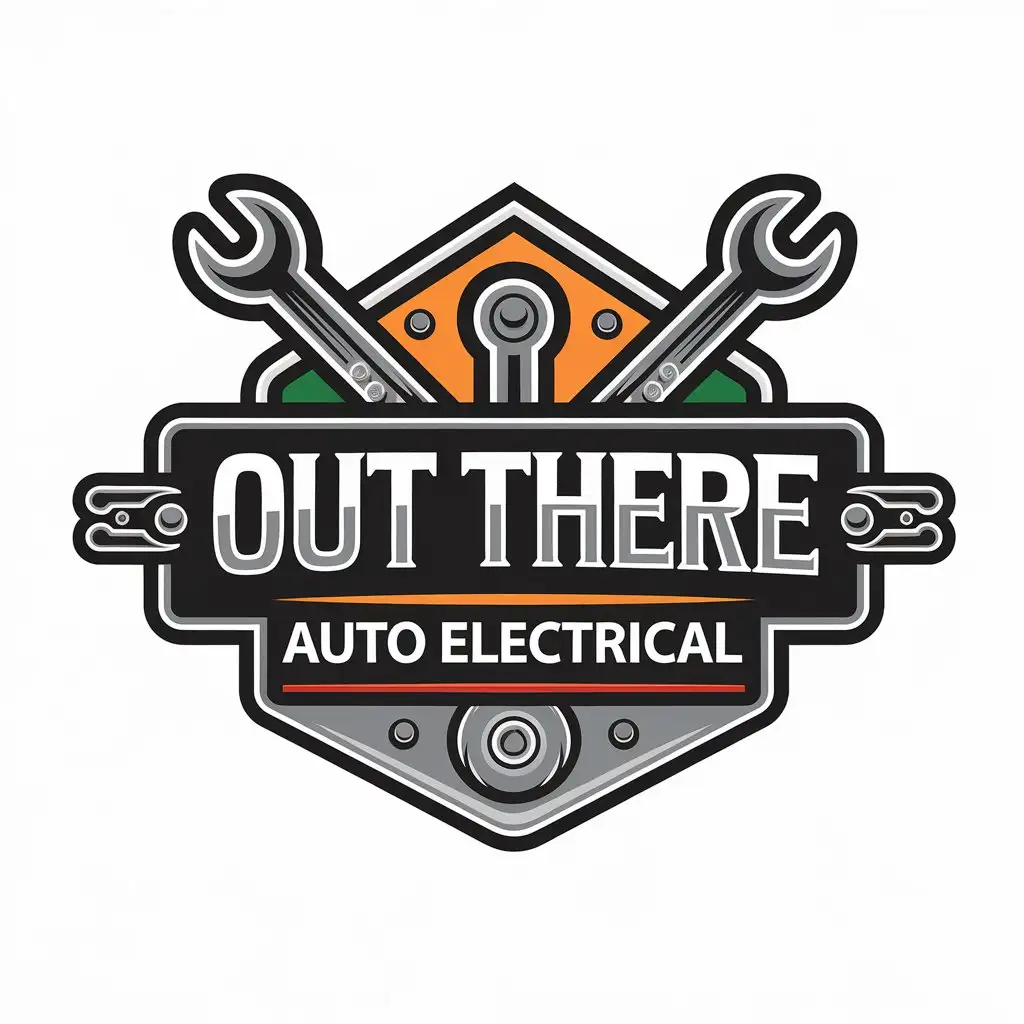 LOGO Design for Out There Auto Electrical Colorful Contemporary Design with Industrial Aesthetic