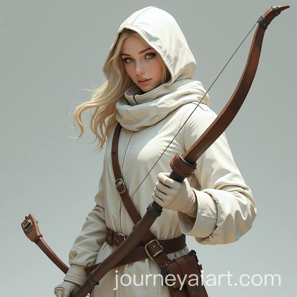 AI-Art-Prompt-ExpansionFeminine-Male-Ranger-in-White-Coat-with-Light-Armor-and-Bow
