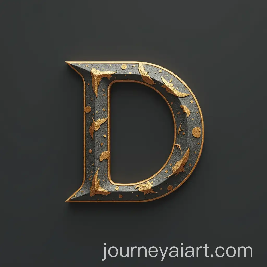 Dluni-Logotype-in-Gray-and-Golden-Colors-with-HighQuality-Detailing