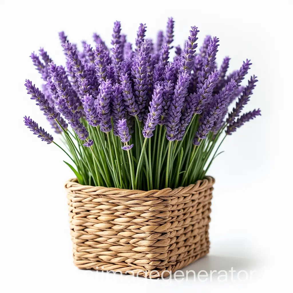 Square-Straw-Basket-Filled-with-Purple-Lavender-Flowers