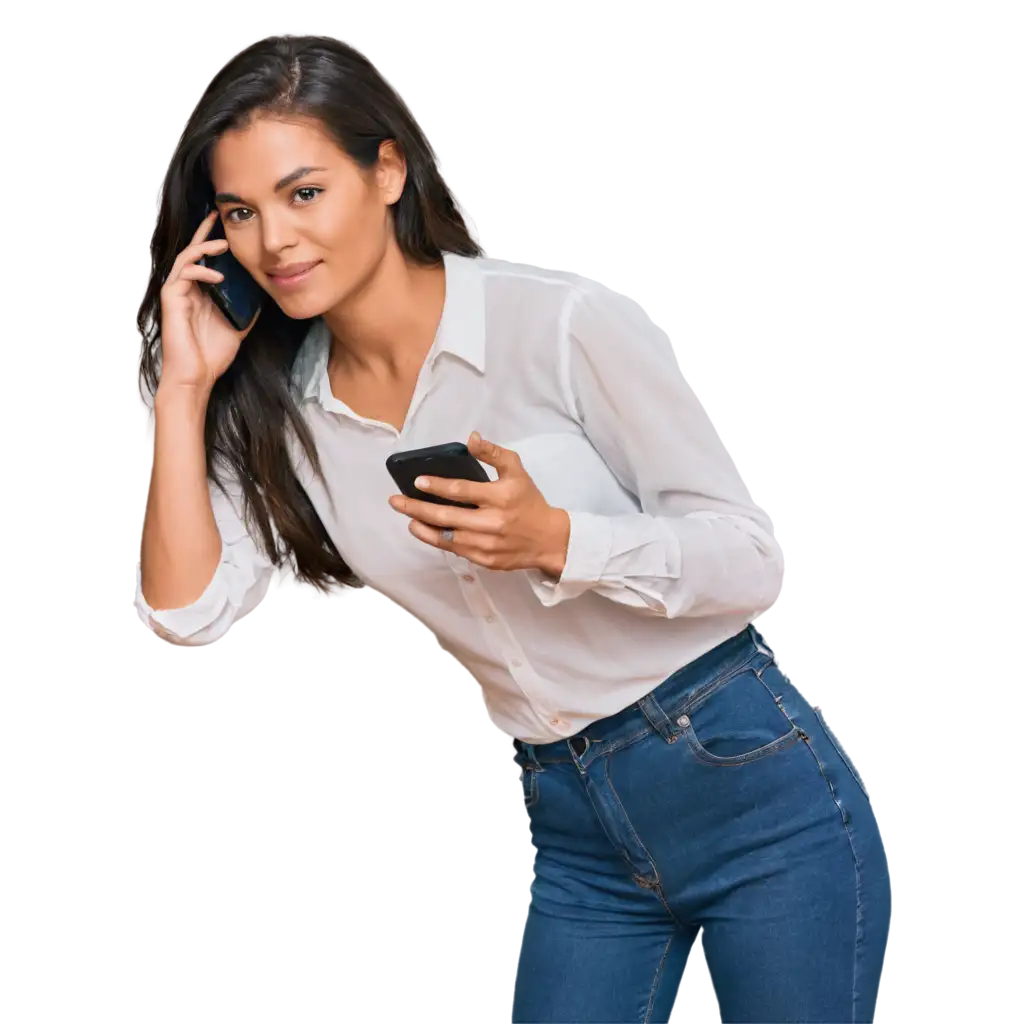 HighQuality-PNG-Image-of-Woman-with-Cellphone-Enhance-Visual-Appeal-and-Versatility