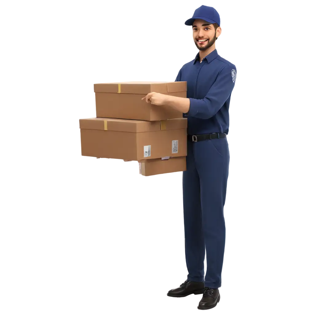 Postman-with-Custom-Packages-PNG-Image-for-Versatile-Usage