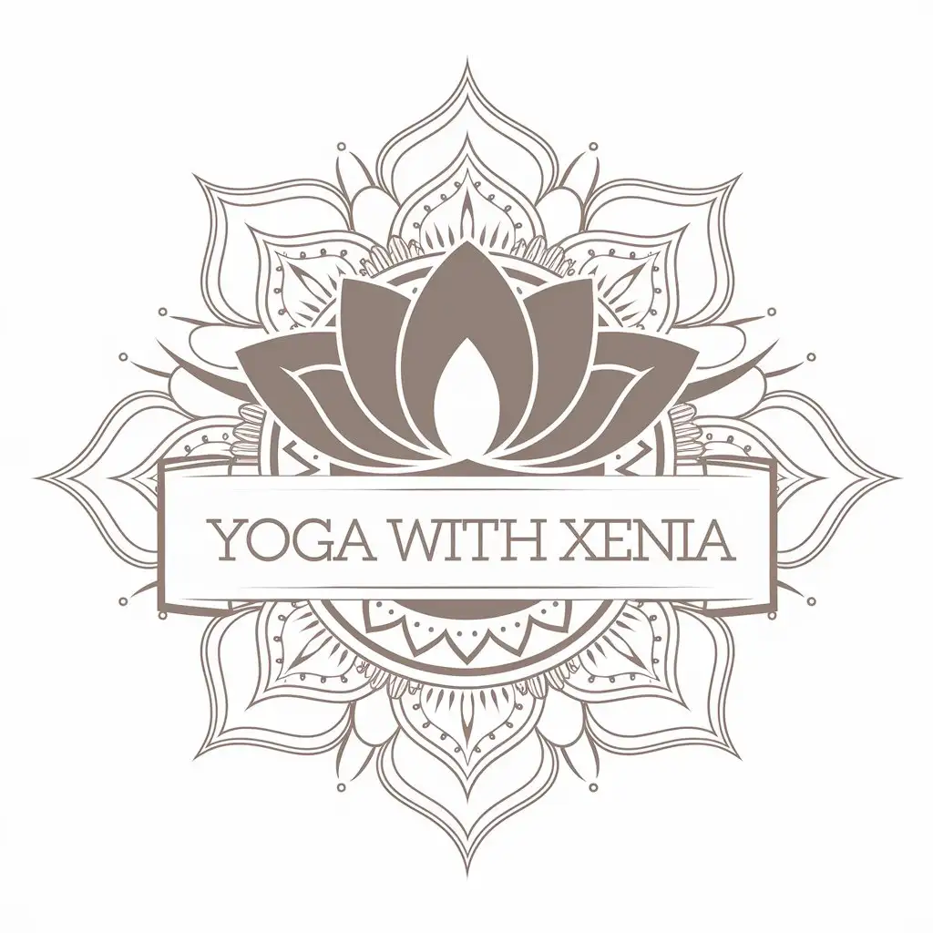 LOGO-Design-For-YOGA-with-Xenia-Lotus-Symbol-in-Beauty-Spa-Industry