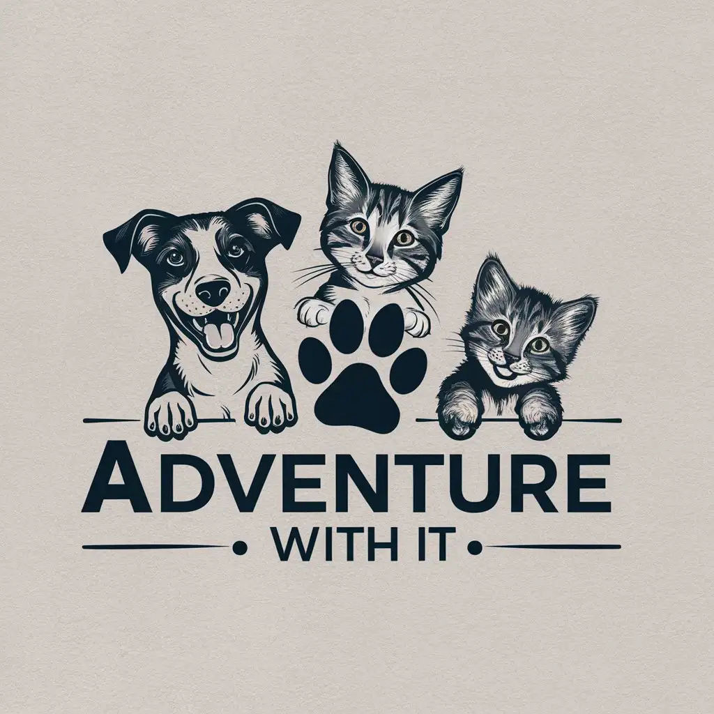 LOGO-Design-For-Adventure-with-It-Playful-Dog-Cat-and-Kitten-Theme