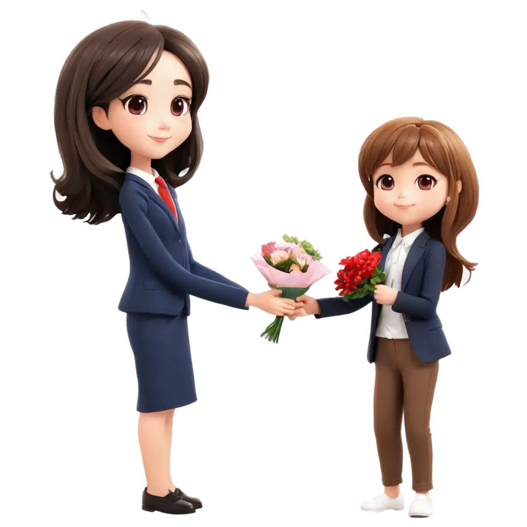 Chibi-Student-Giving-Flower-to-Teacher-Heartwarming-PNG-Image