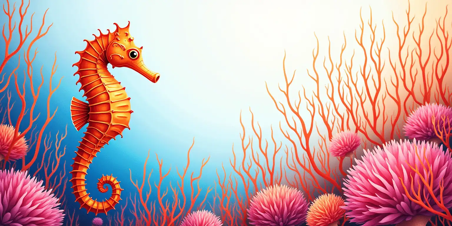 Surreal Seahorse Amidst a Vibrant Coral Reef