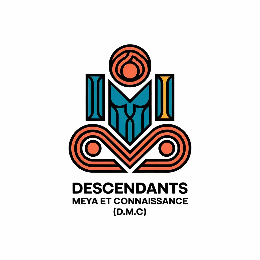 LOGO-Design-for-DESCENDANTS-MEYA-ET-CONNAISSANCE-DMC-Family-Association-Theme-with-Complex-Symbolism