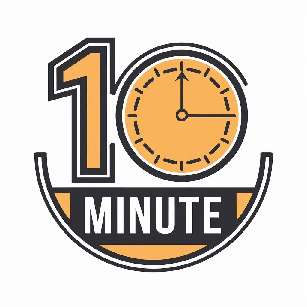 LOGO Design for 10 Minute Clock Symbol with Modern and Educational Theme