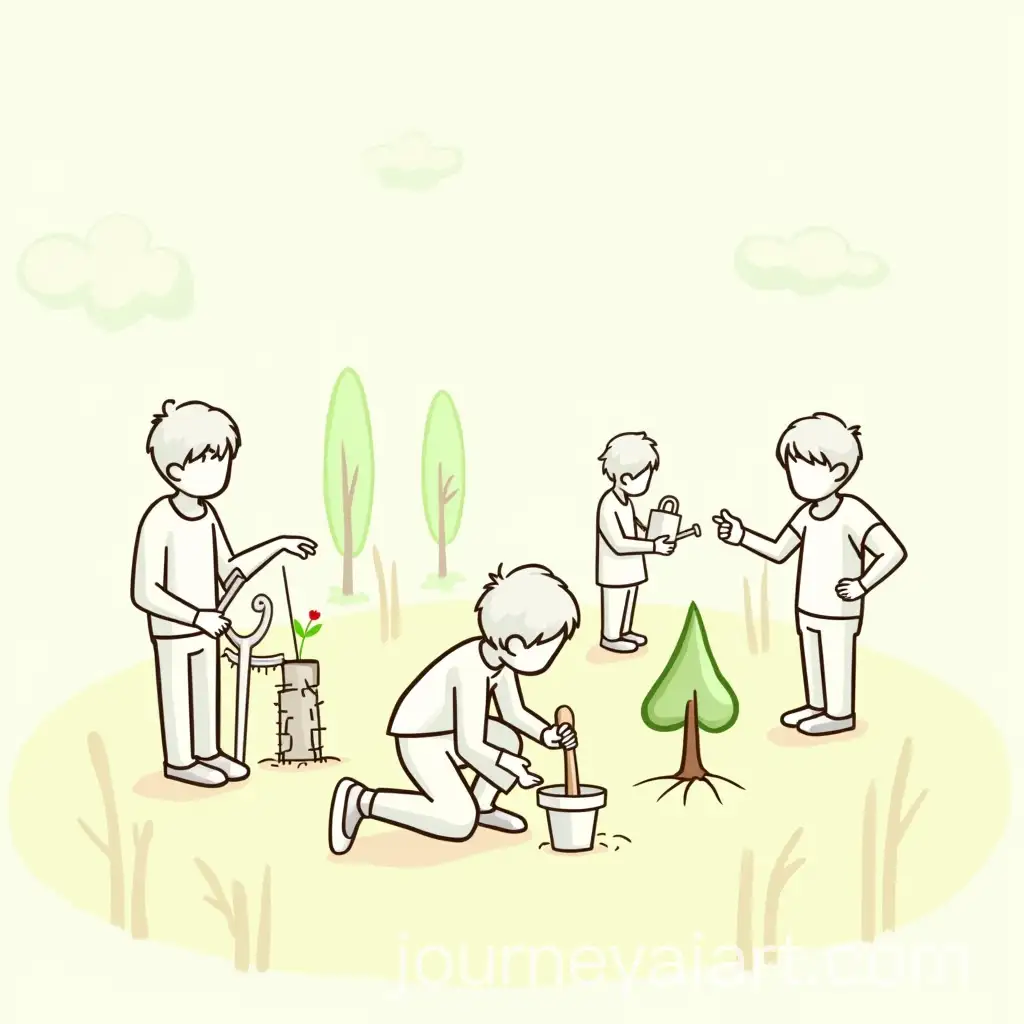 Children-Planting-Saplings-with-Instructor-in-Outdoor-Nature-Class