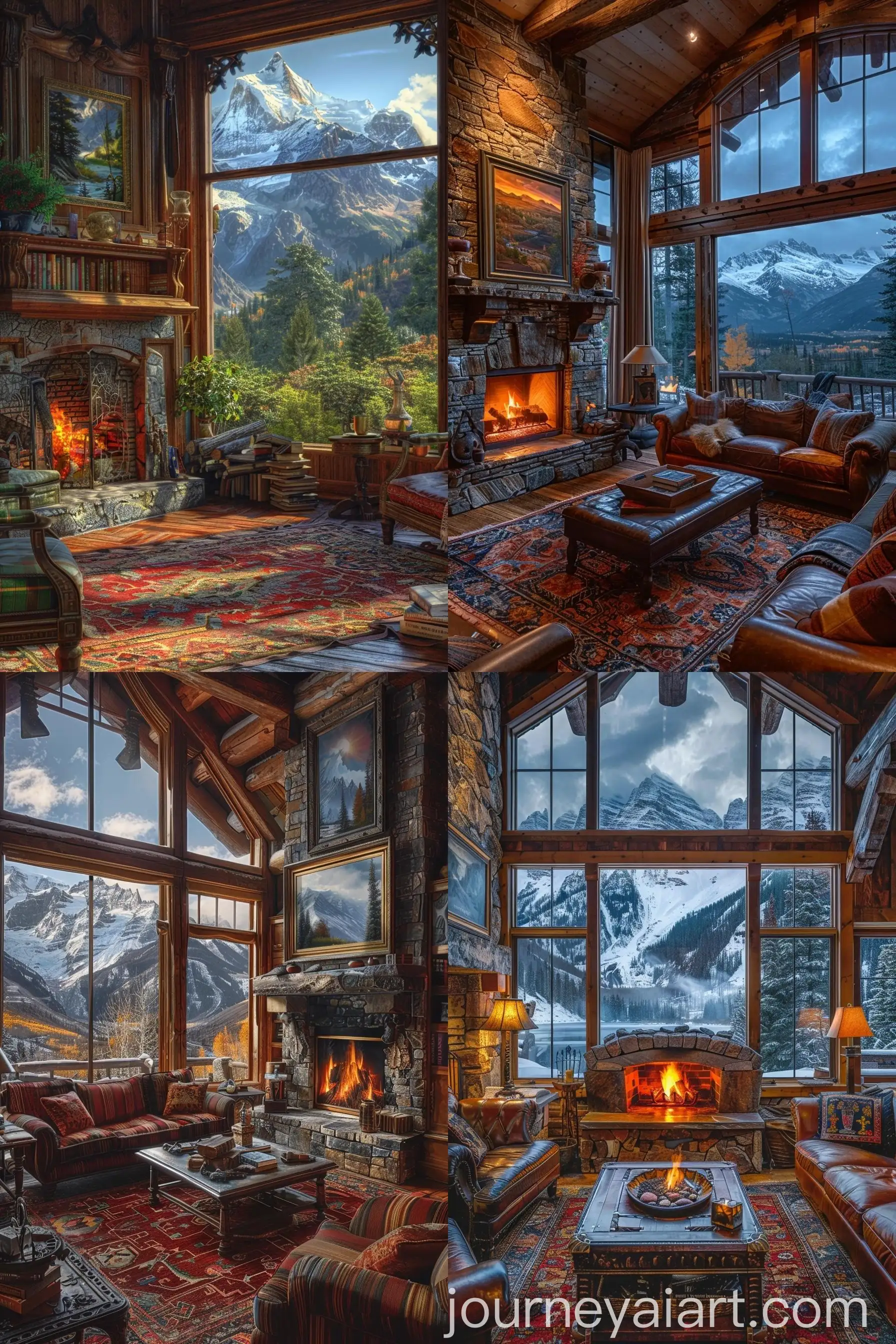 Cozy-Living-Room-with-Fireplace-and-Artistic-Highland-View