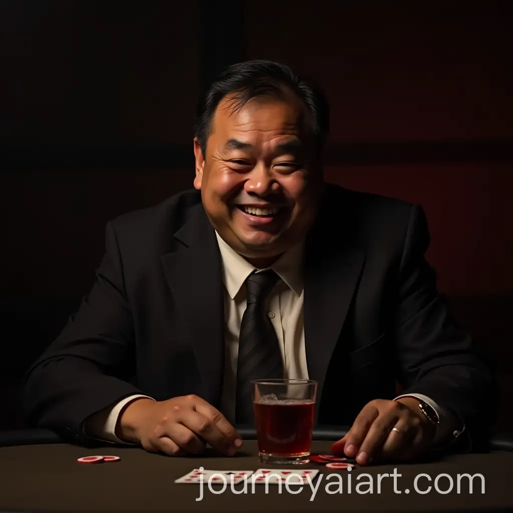 Wealthy-Asian-Man-Playing-Poker-in-a-Dark-Room-with-a-Drink