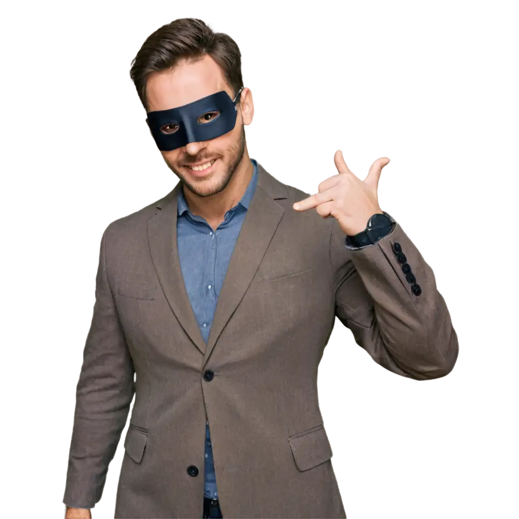 man wears hacker mask