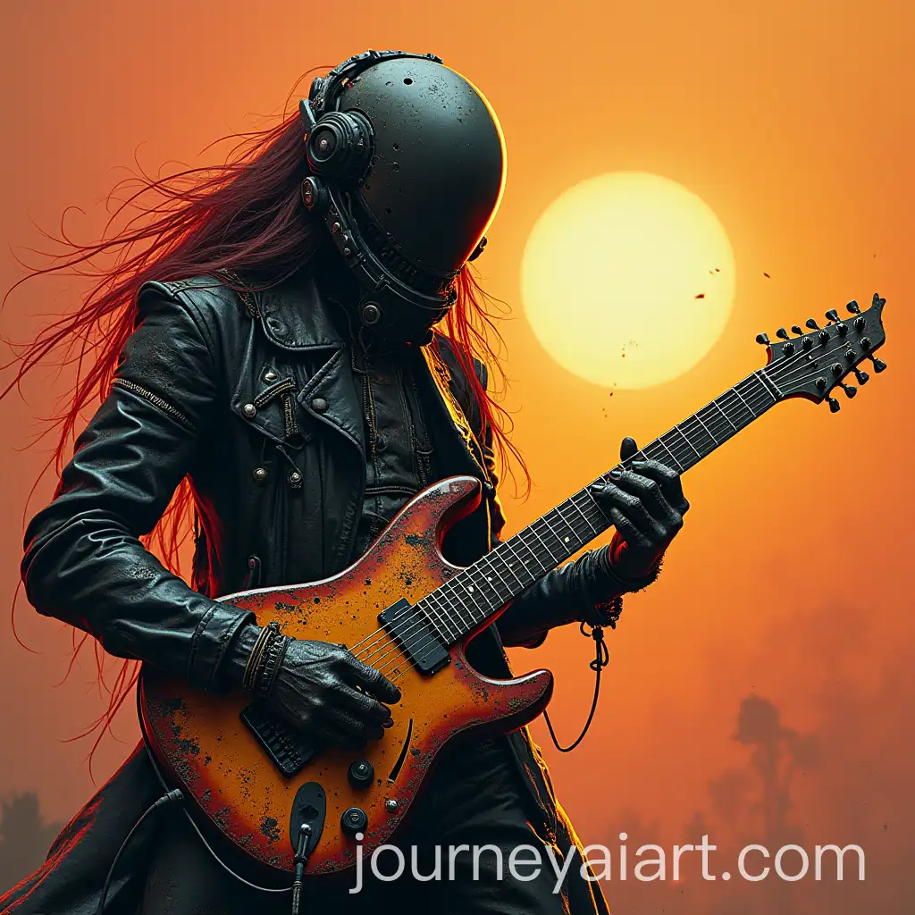 PostApocalyptic-Guitarist-in-Philippe-Druillet-Style-Art