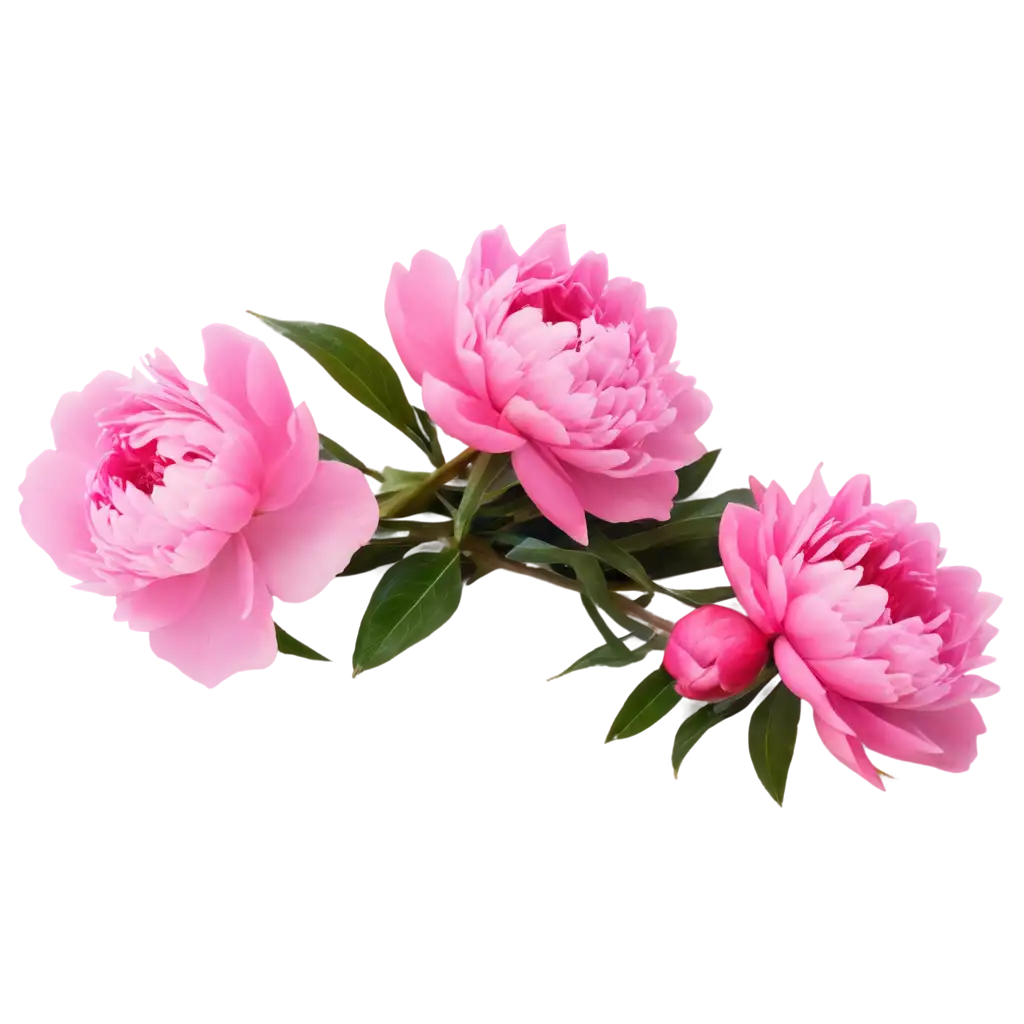 big bright pink beautiful flowers similar to peonies lie on the surface