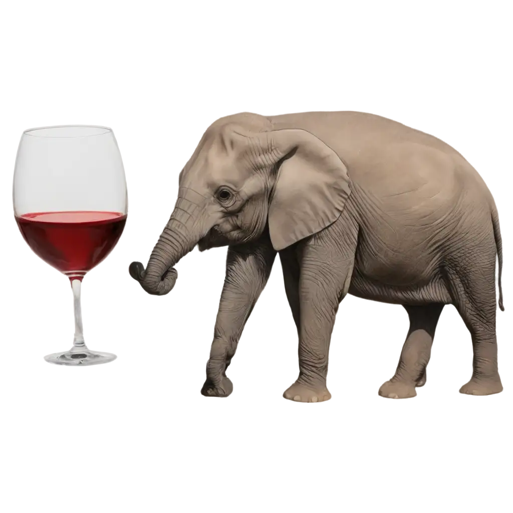 Stunning-PNG-of-an-Elephant-Drinking-Red-Wine-Capturing-Unforgettable-Moments