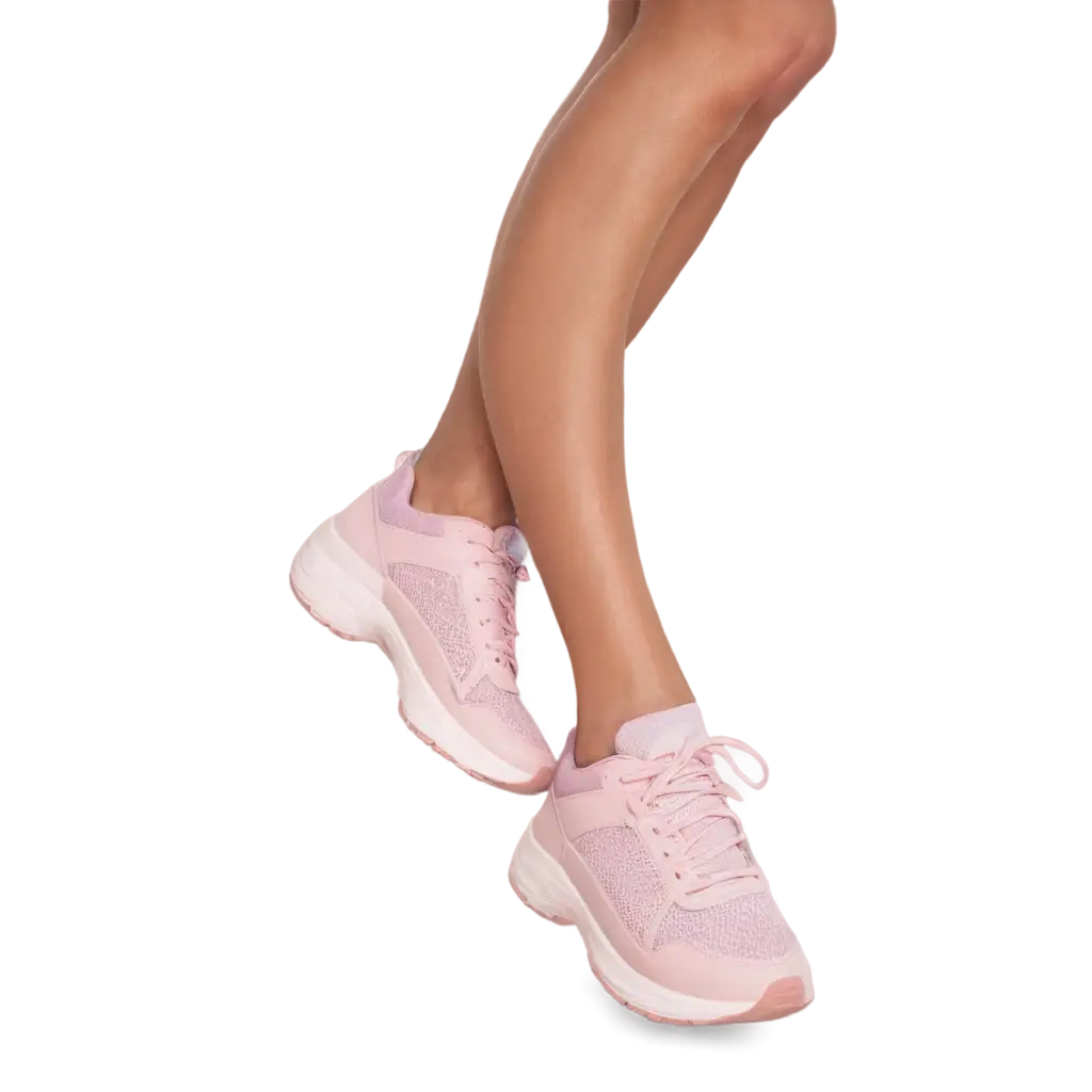HighQuality-PNG-Image-of-Womens-PinkGray-Sneakers-with-Laces-for-Sports-and-Active-Lifestyle