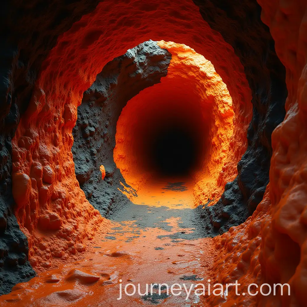 Dynamic-Spinning-Stone-Tunnel-in-Orange-Black-and-Red