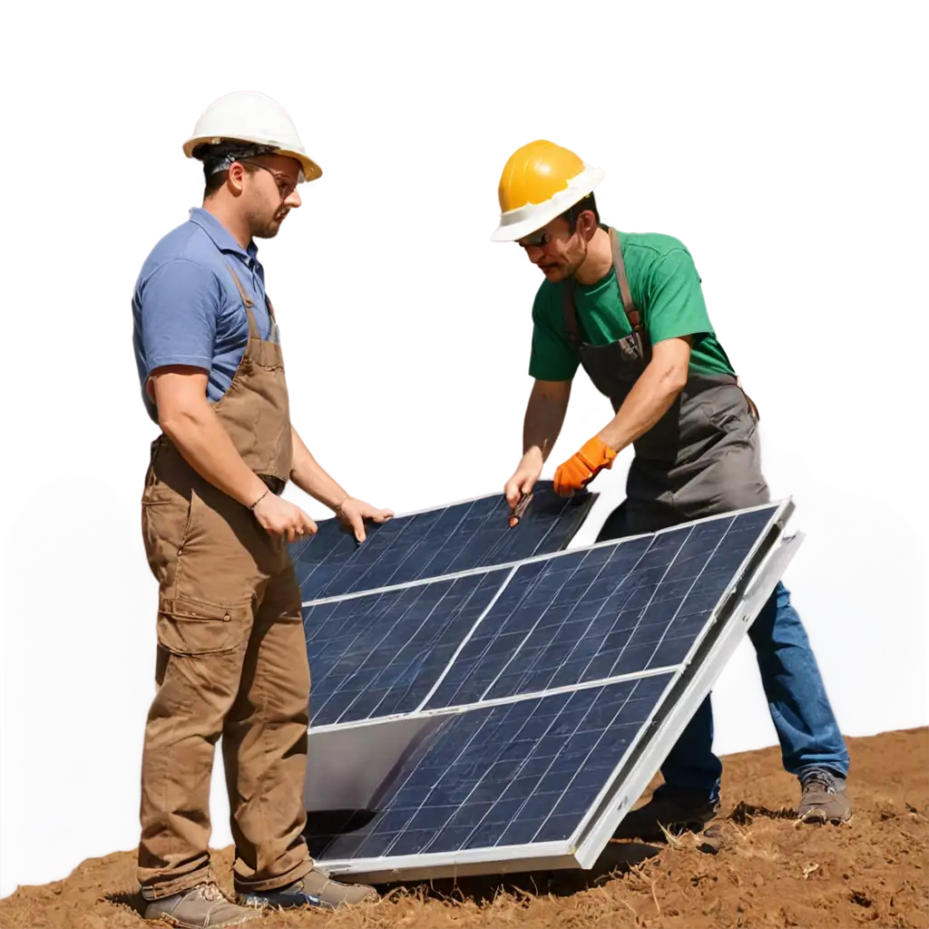 Installers-with-Helmets-Installing-a-Solar-Power-Plant-PNG-HighQuality-Imagery-for-Sustainable-Energy-Projects