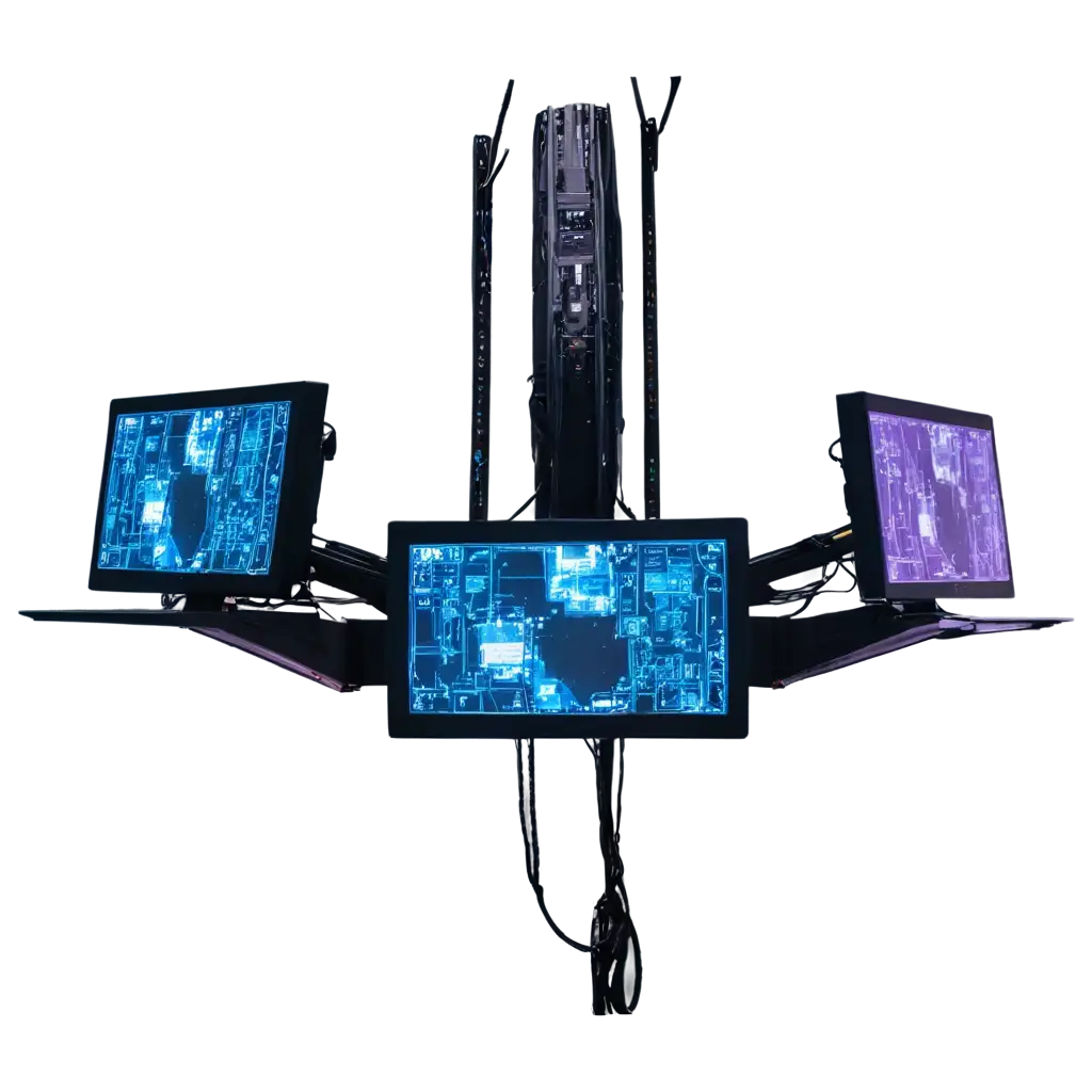 Cyberpunk-Digital-Computer-Monitors-PNG-NeonElectronic-Style-for-HighQuality-Visuals