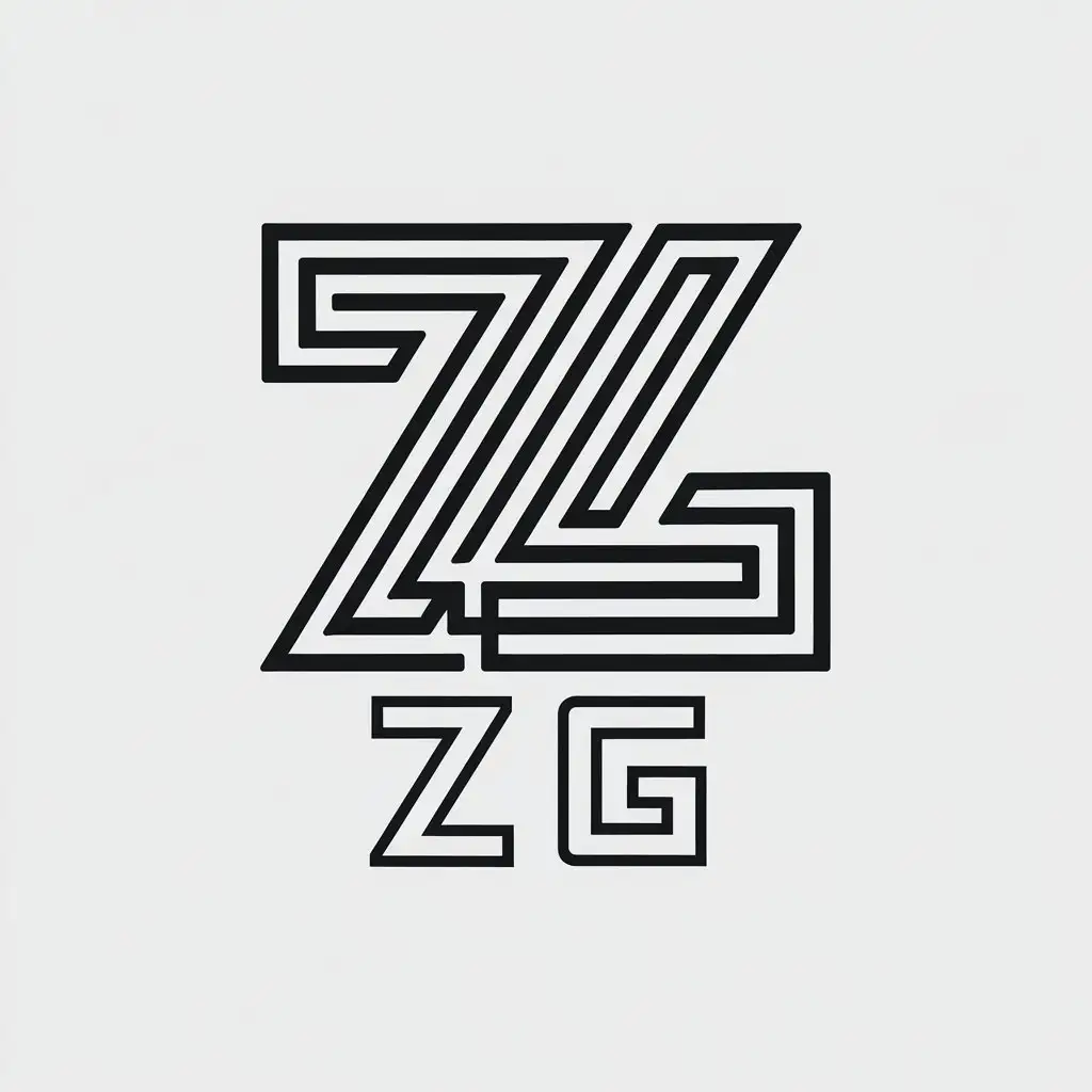 LOGO Design for ZG Minimalistic Vector with Clear Background and Simple Monogram Symbol