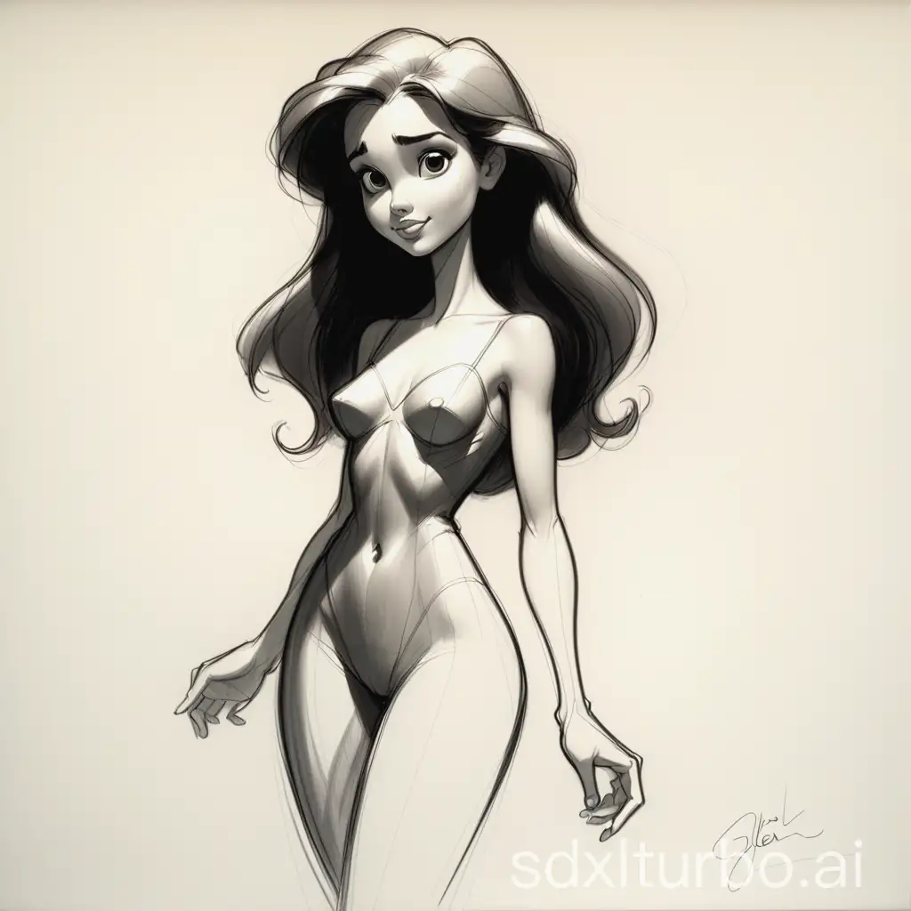 Young-Girl-in-the-Style-of-Glen-Keanes-Animation