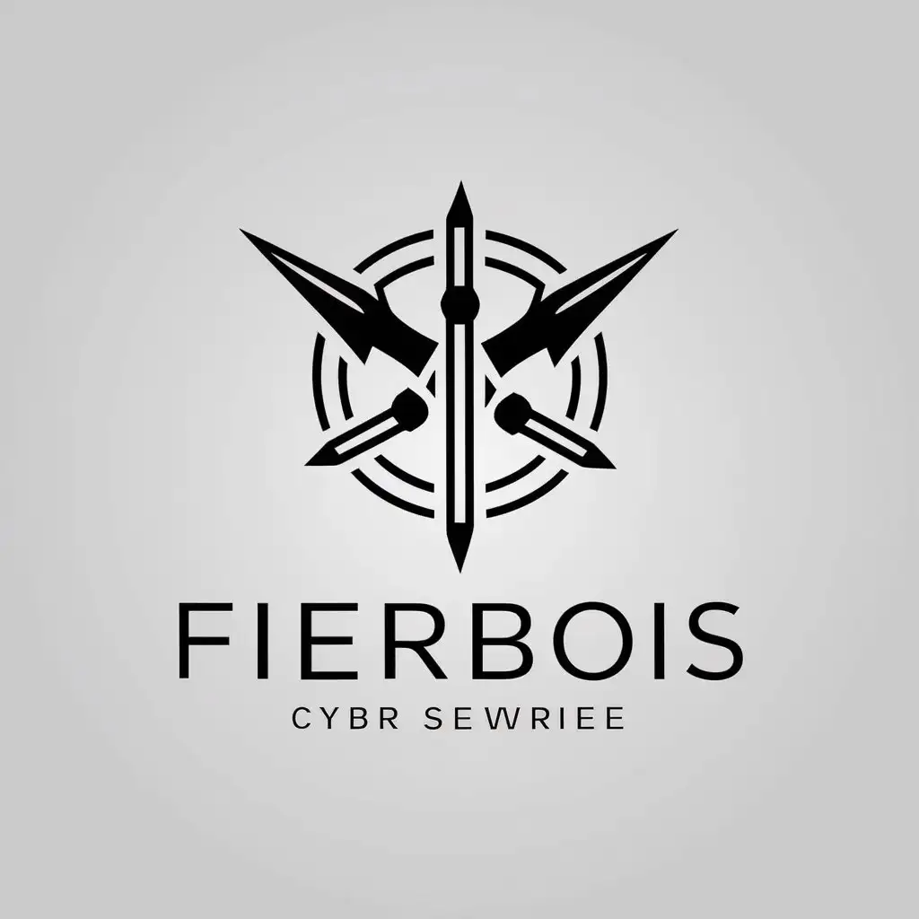 LOGO Design for Fierbois Cyber Security with Sword Symbol on Dark Background