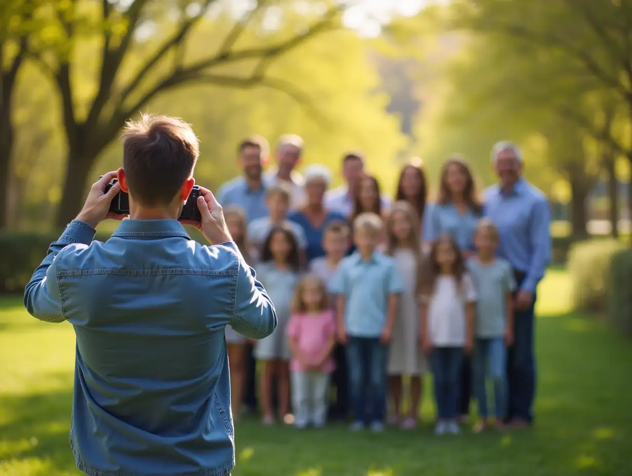 Family-Portrait-Session-in-Spring-with-Large-Family-and-Photographer