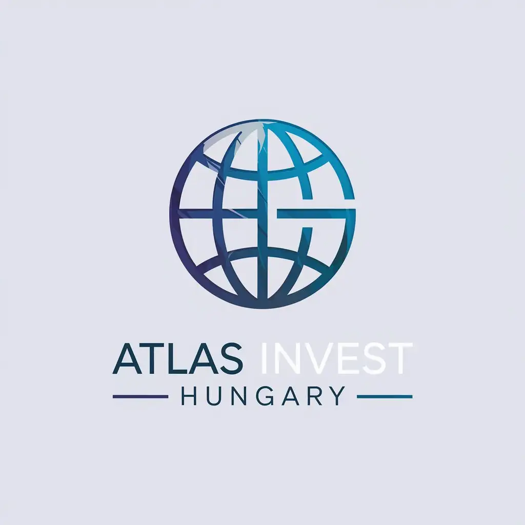 LOGO Design for Atlas Invest Hungary Minimalistic Globe Symbol for Finance Industry