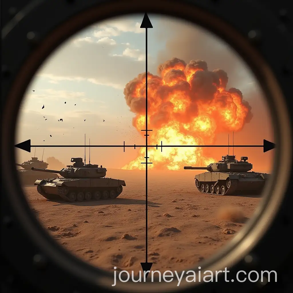Crosshair-Targeting-Overlay-LockAI-Image-Prompt-Expansioning-onto-Enemy-Bunkers-with-Fiery-Explosion-in-Desert-Terrain