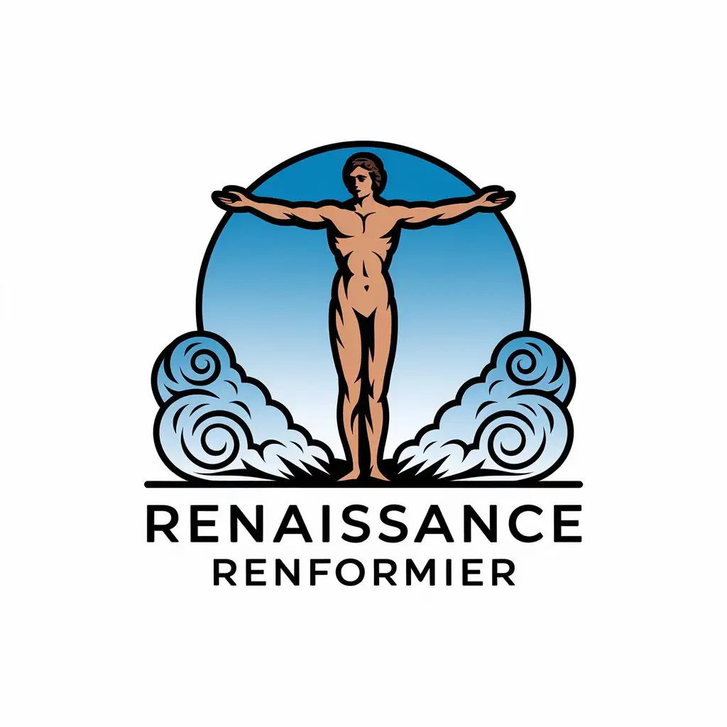 LOGO Design for Renaissance Renformier Bold R in Playful Font with Clear Background