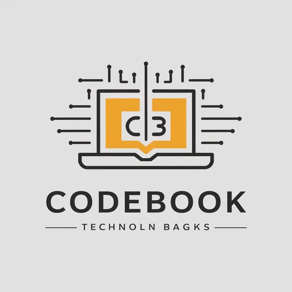 a vector logo design,with the text "CodeBook", main symbol:notebook,pc computer,Moderate,be used in Technology industry,clear background