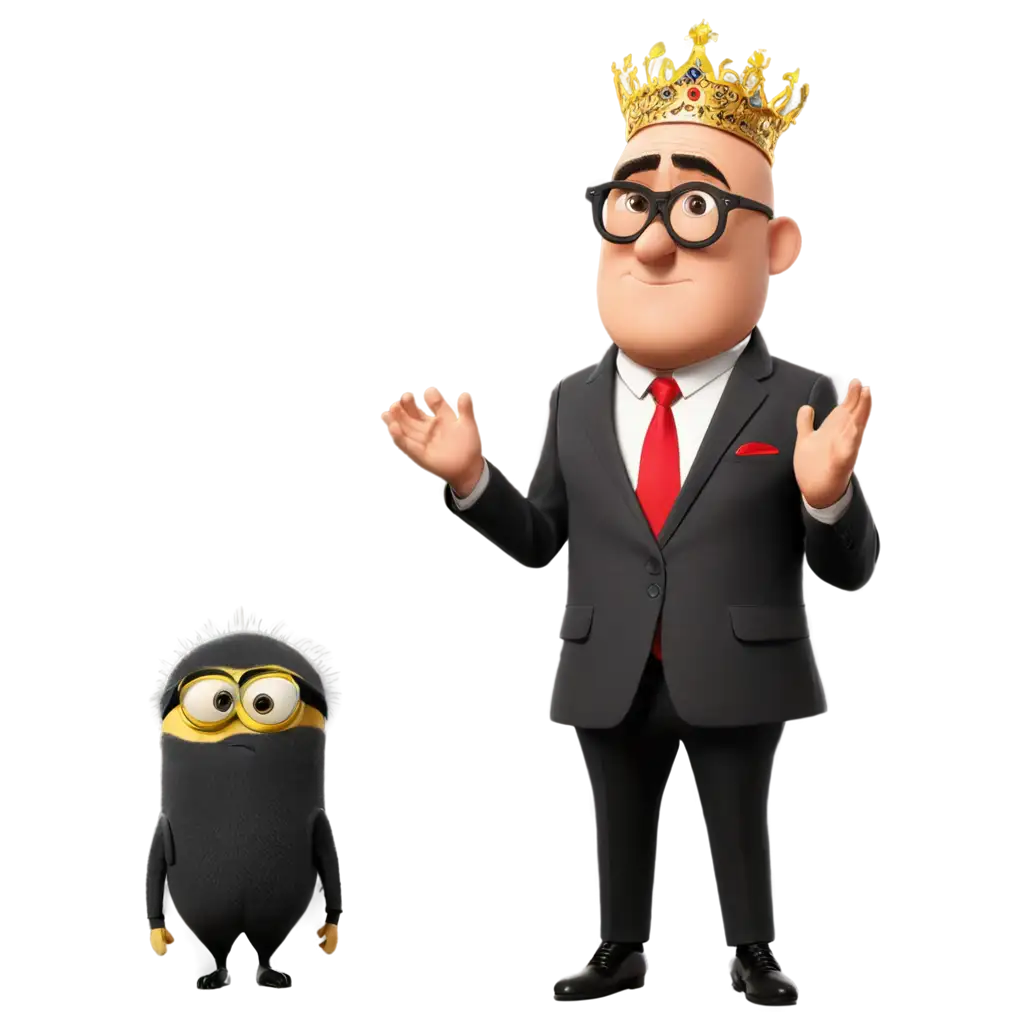 Bald-Dictator-with-Crown-PNG-A-Unique-Illustration-Inspired-by-Gru-from-Minions